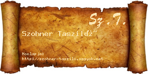 Szohner Tasziló névjegykártya
